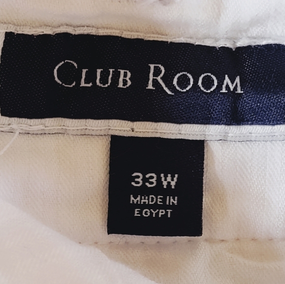 Club Room Men's White Chino Flat Front Shorts | Classic Fit | Size 33W - Picture 3 of 5
